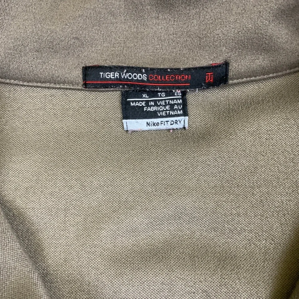 Nike Tiger Woods Collection Mens XL 1/4 Zip Pullover Golf Shirt Olive Black‎ XL